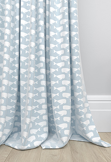 Whaling Around, Cornflower - Made to Measure Curtains